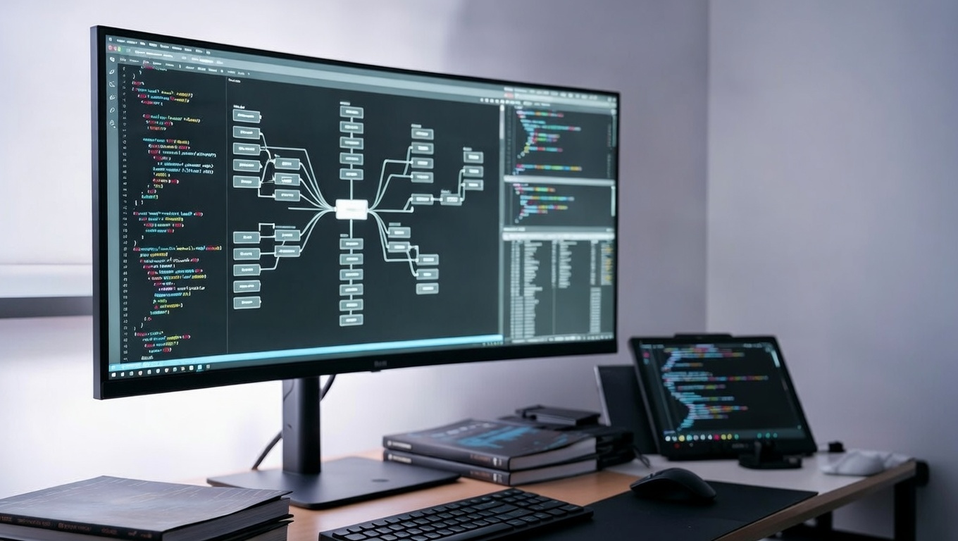 David Staruch working on data architecture illustration